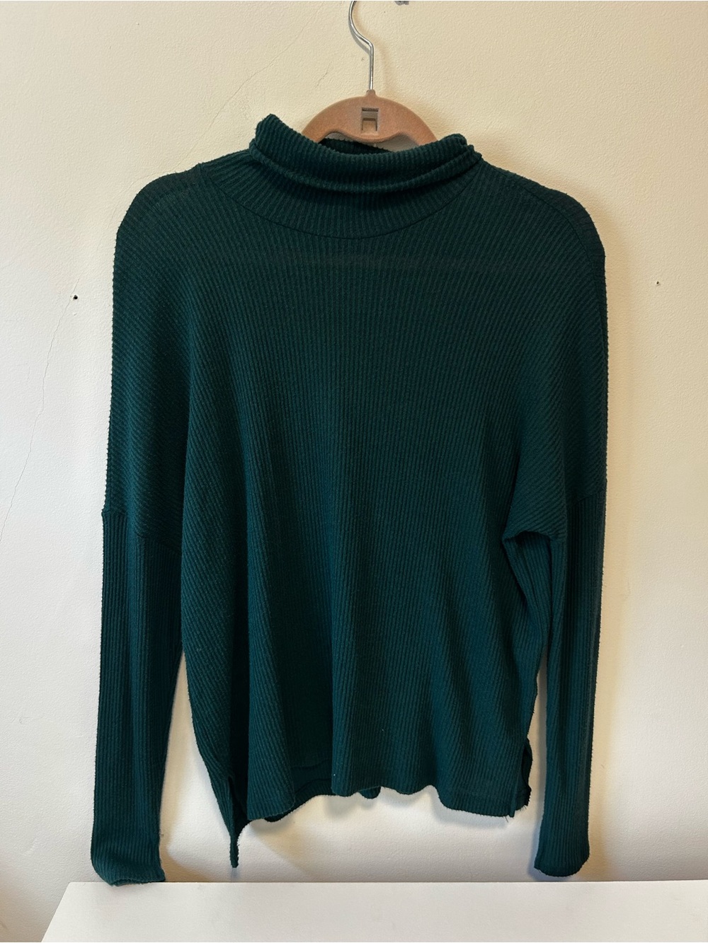 aerie Deep Teal Ribbed Turtleneck Sweater